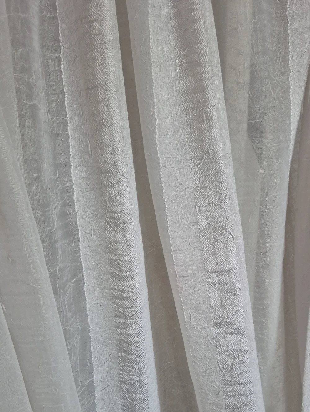 Two Long White Semi Sheer Curtain Panel 56x84 (112x84)